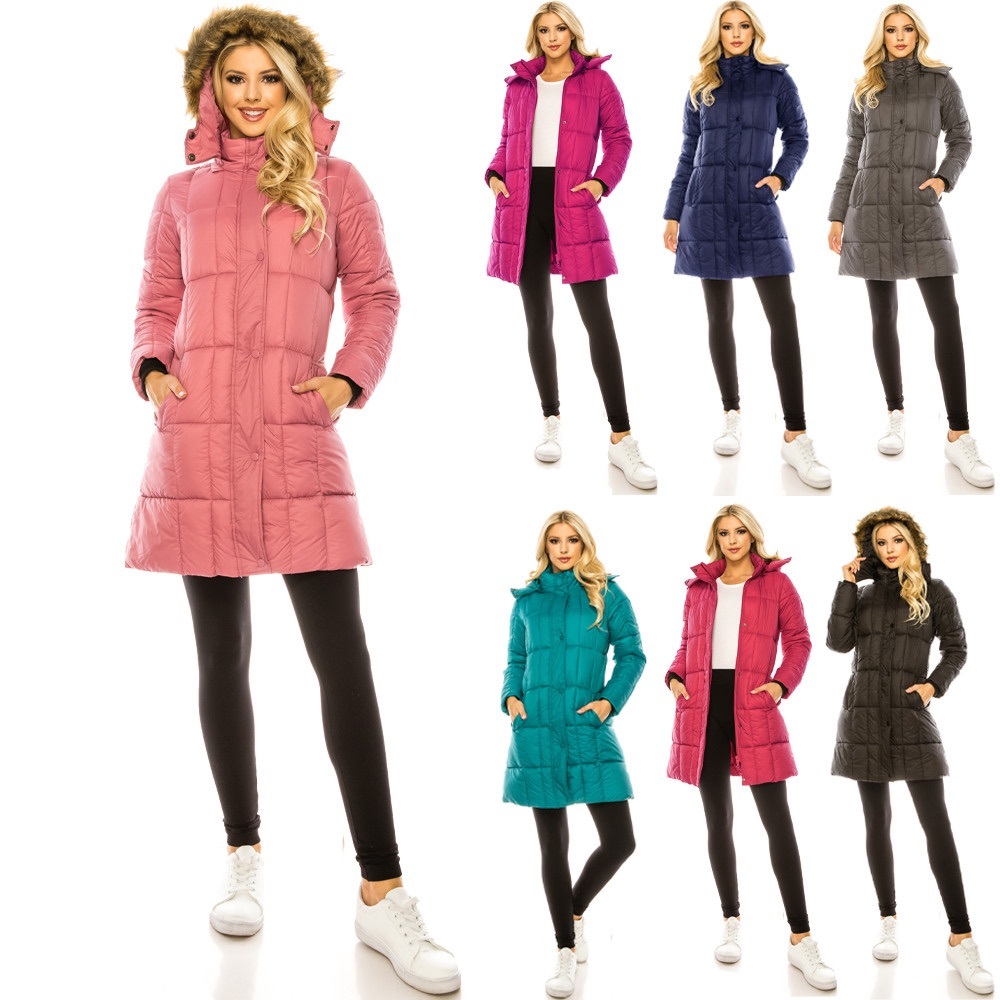 NwT: Haute EditionMid-Length Puffer Parka Coat with Faux Fur-Lined Hood🔵 - Picture 4 of 12